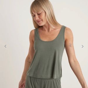 Marine Layer Luxe Rib Tank in Laurel | Size L